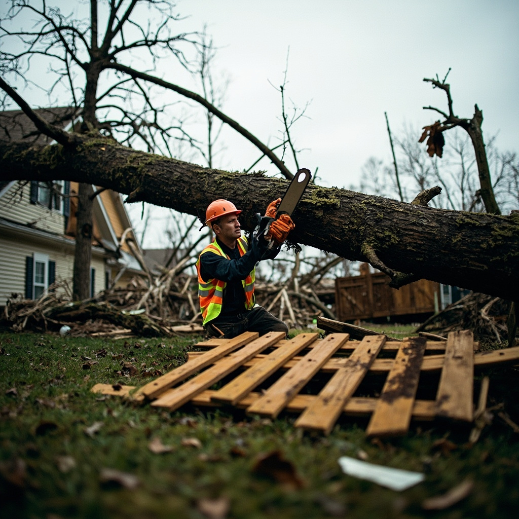 Tornado damage tarp emergency response Greenwood